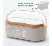 Rechargeable FM Radio LED Alarm Clock with 15W Wireless Charger,Bluetooth Speaker and Night Light Function. Gift Ideas for Decor