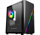 UNYKAch Caja PC Gaming Micro ATX Mini GLAYZE, Frontal ARGB, Cristal Templado Lateral, Ventilador ARGB 120 mm, USB 2.0 y Dos USB 3.0