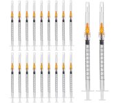 50 Pack 1Ml Syringe with Needle-25G 1 Inch Needle, Lab Supplies,Individually Sealed Packaging