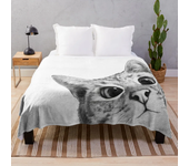 Black Cat Soft Throw Blanket Microplush Warm Blankets Lightweight Tufted Fuzzy Flannel Fleece Throws Blanket for Bed Sofa Couch