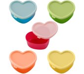 5 Corazón en forma de aperitivos y especias organizadores-Mini, pequeñas y cajas de congelador