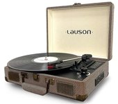 LAUSON CL614 Tocadiscos de Vinilo Vintage de 3 velocidades Bluetooth con Altavoces Integrados con Lector USB/SD, Auto-Stop, Toma de Auriculares, Entrada AUX, Salida RCA Diseño Maleta