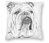 Home Pillowcase Office Decor Cushion Cover English Bulldog Print Pattern