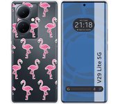 Funda Silicona Transparente para Vivo V29 Lite 5G diseño Flamenco Dibujos