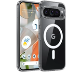 Transparent Crystal Hard Pc Case Magsafe Magnetic Wireless Charging Case for Google Pixel 9 Pro XL Clear Shockproof Back Cover