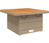 Mesa de Jardín sintético Madera Acacia Beige 80x80x71 cm
