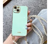 Plating Pearl Crossbody Strap Chain Lanyard Phone Case For Samsung Galaxy S23 S22 S21 Ultra S20 FE S10 Note 20 10 Plus Cover