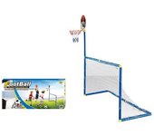 DEPORTE SET 2 EN 1 PORTERIA Y CANASTA DE  BALONCETO DE PANRITOS