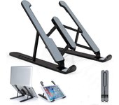 Soporte portátil para laptop, soporte ajustable para computadora portátil, soporte elevador para computadora de escritorio (blanco)
