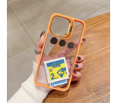Luxury Transparent case iPhone 11 12 13 14 15 Pro Max Lens protective case Metal ring case shock-proof transparent back cover