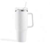 Taza térmica con pajita aislante con pajita y asa, taza de café para viajes, taza térmica, taza de coche, vaso de viaje, taza de viaje con asa y pajita