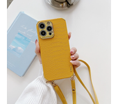 Crossbody Necklace Strap Lanyard Cord Leather pattern phone case For iphone 15 14 13 12 11Pro Max Xr Xs 7 8 Plus X Cover