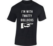 I'm with Twatty Funny Rude Humor Premium Quality Regular Fit T-Shirt Top for Men and Teens