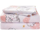 Juego de sábanas Gemela con diseño de dinosaurio para niños, sábanas de microfibra con estampado de planetas bonitos,