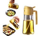 Pulverizador Aceite Spray 470ml - 2 en 1 Spray Aceite Cocina, Dispensadora para Freidora de Aire, Ensaladas, Vinagre y Accesorios Cocina - Negro y Marino