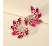 Multicolor Shiny Glass Sunflower Big Stud Earrings For Women Charm Luxury Quality Unusual Bride Decor Wedding Party Jewelry Gift