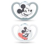 Nuk Chupete Space Mickey Gris 0-6 Silicona 2 Uds