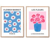 Set de 2 cuadros calidad premium con marco de madera - 30x40 cm o 50x70 cm - POSTER LAB