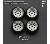 BNDS 1/64 Metal Wheels With Rubber Tires Alloy Design Rims Detail-up Parts JDM VIP Style for Model Vehicle 8.3mm 4pcs Set