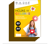 M-Office Folios De Colores A4 80g Para Impresoras y Manualidades, Papel Surtido Para Niños, Paquete Folios Colores Para Tarjetas, Escuela y Proyectos Creativos m-office (250h, Marrón)