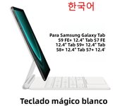 Smart Folio for Samsung Galaxy Tab S9 S8 S7 FE Plus 12.4 for Tab S9 FE+ S9+ S8+ S7+ 12.4" TouchPad Backlight Magic Keyboard Case