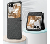 For Motorola Razr 50 Ultra Mooto Razr40 Carbon Fiber Pattern Plain PU Leather Phone Case Solid Color Anti-drop Protective Cover