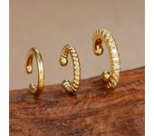 3PCS Sets Exquisite Stainless Steel Round Huggie Hoop Earrings For Women Fashion Minimal Triangle Stud Earrings Piercing Jewelry