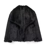 Chaqueta recordada con Cremallera de Piel sintética para Mujer Abrigo de Invierno de manga Larga