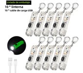 1-10PCS Fluorescent Flashlight Mini Keychain Light Rechargeable Multi-function Portable Magnetic Torch Lamp IP66 Warning Light