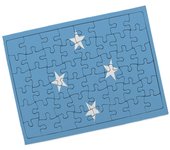 MERCHANDMANIA PUZZLE PEQUEÑO TAMAÑO APROX. A5 DE 48 PIEZAS CON MARCO bandera micronesia pais gobierno oceania rompecabezas puzle para adulto