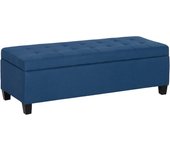 HOMCOM Banco de Almacenamiento Acolchado Puff de Almacenaje Taburete Tapizado en Lino con Tapa Abatible para Salón Entrada Dormitorio Carga 120 kg 125x49x41,5 cm