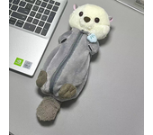 Pencil bag sea otter plush doll pencil case cute high value stationery bag pencil bag learning supplies stationery 1 set