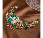 Color Crystal Pearls Wedding Hair Combs Miraculous Women Headbands Accessories Flower Bridal Headpiece Clip Bride Jewelry Gift