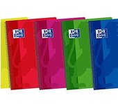 Oxford 941611 - Cuaderno folio 80 hojas, cuadricula 4 x 4, colores surtidos