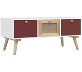 vidaXL Mesa de centro con cajones madera contrachapada 80x40x35,5 cm Blanco, Negro, Marrón Mesita de Salón o Comedor o Auxiliar Mesa de Café Meuble Salón
