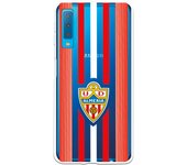 Funda original compatible con Samsung Galaxy A7 2018 - UD Almería rayas rojas y blancas clear