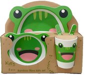 Dinnerware sets homemiyn five-piece bamboo fiber children's tableware cow pattern kid sets