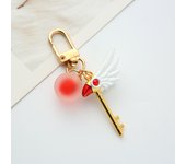 Anime Card Captor Sakura Wand Keychain Cute Creativity Car Keychain Airpods Hanging Girl Heart Schoolbag Pendant Gift for Friend