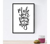 Nacnic Lámina Con Mensajes Felices En Blanco Y Negro.Poster 'Haz Tu Propia Magia' Para Enmarcar.