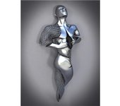 Metal Figure Statue Posters Print Modern Lovers Sculpture Canvas Painting Wall Art Wall Pictures for Room Home Decoration