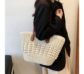 Large Capacity Hollowed Out Straw Weaving Women Beach Vacation Bag New Internet Red Handheld Grass Woven Tote Bag