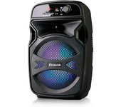 LAUSON LLX34 Altavoz Portátil Función de Karaoke | Bluetooth con Lector USB/SD para MP3 | Luces RGB Multicolores | Batería Recargable | Radio Integrada