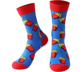 A pair of unique French fry pattern socks for men and women for Halloween gift to friends, best socks for all seasons