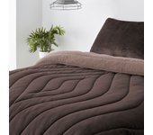 Manterol Outlet - Edredón comforter de borreguito olas. Tejido térmico sherpa muy cálido, suave y mullido para un descanso reparador en invierno.