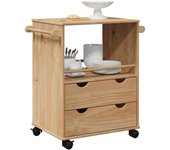 vidaXL Carrito de cocina OTTA madera maciza de pino 59x45x80 cm