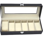 Hot Sale PU Leather Display Storage Collection Organizer Watch Box For Men Watch Display Case With Glass Top