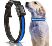 Collar de Perro with Luz LED solar y collar de Perro impermeable recargable por USB para Perros Pequeños, medianos y largos