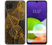 Funda Silicona Transparente para Samsung Galaxy A22 4G / M22 diseño Hojas Dibujos