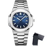 BINBOND box Stainless Steel Wristwatch Case Fashion Calendar Quartz Waterproof Luminous Man Watches Reloj Hombre