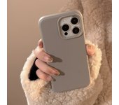 Minimalist Brown Gray Cream White Phone Cases for iPhone 16 Plus Pro Max 15 14 13 12 11 Winter Style Protective Phone Covers